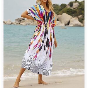 Winlar Turkish Kaftan Nightgown Beach Coverup Dashiki